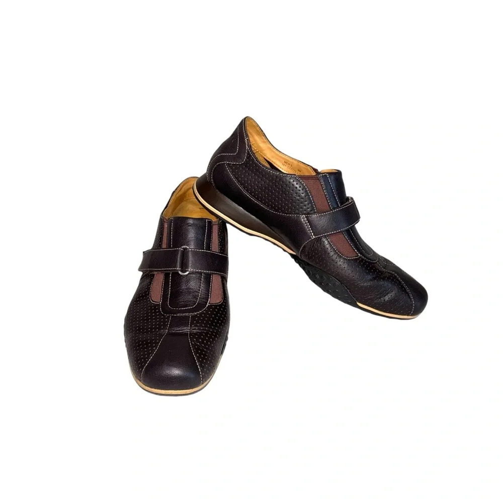 Cole Haan Estadio Strap Slip-On Sneakers Dark Brown Leather Men’s Sz 9M